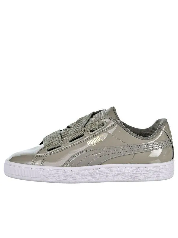 Кроссовки basket heart patent silver/grey Puma — изображение 1 из 4, серый