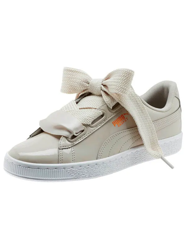 Кроссовки basket heart patent 'silver grey' Puma — изображение 2 из 4, серый