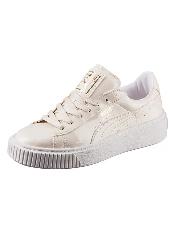 Кроссовки basket platform patent leather Puma — изображение 2 из 4, бежевый