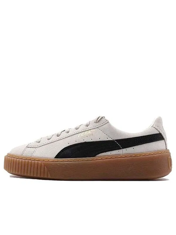 Кроссовки suede platform core 'whisper white black' Puma — изображение 1 из 4, белый/черный