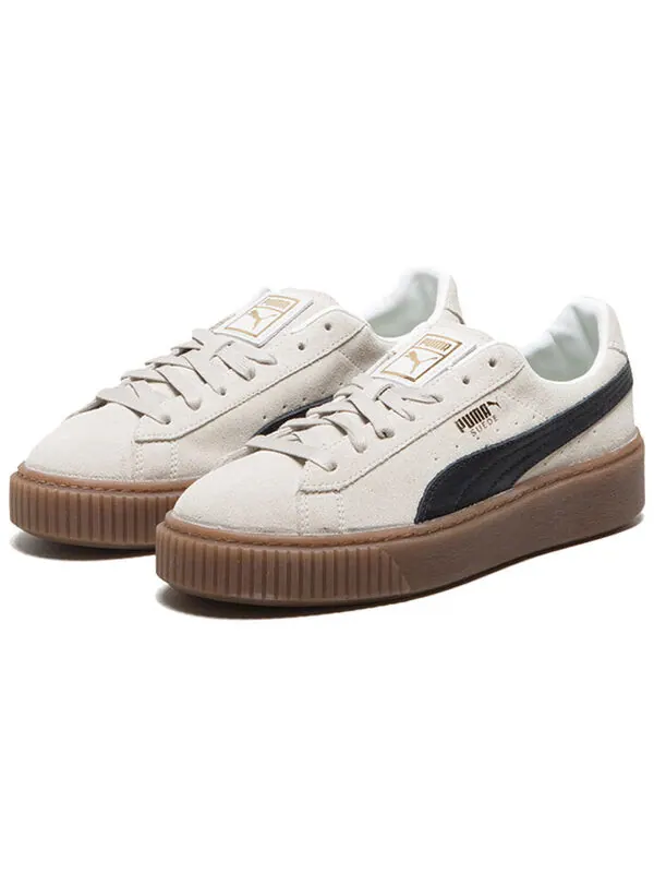 Кроссовки suede platform core 'whisper white black' Puma — изображение 3 из 4, белый/черный