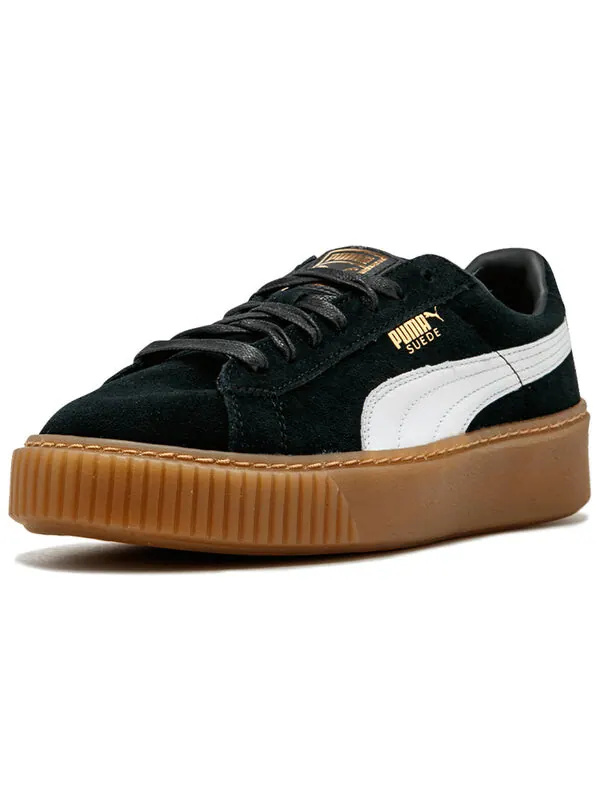 Кроссовки suede platform 'black gum' Puma — изображение 2 из 4, черный/белый