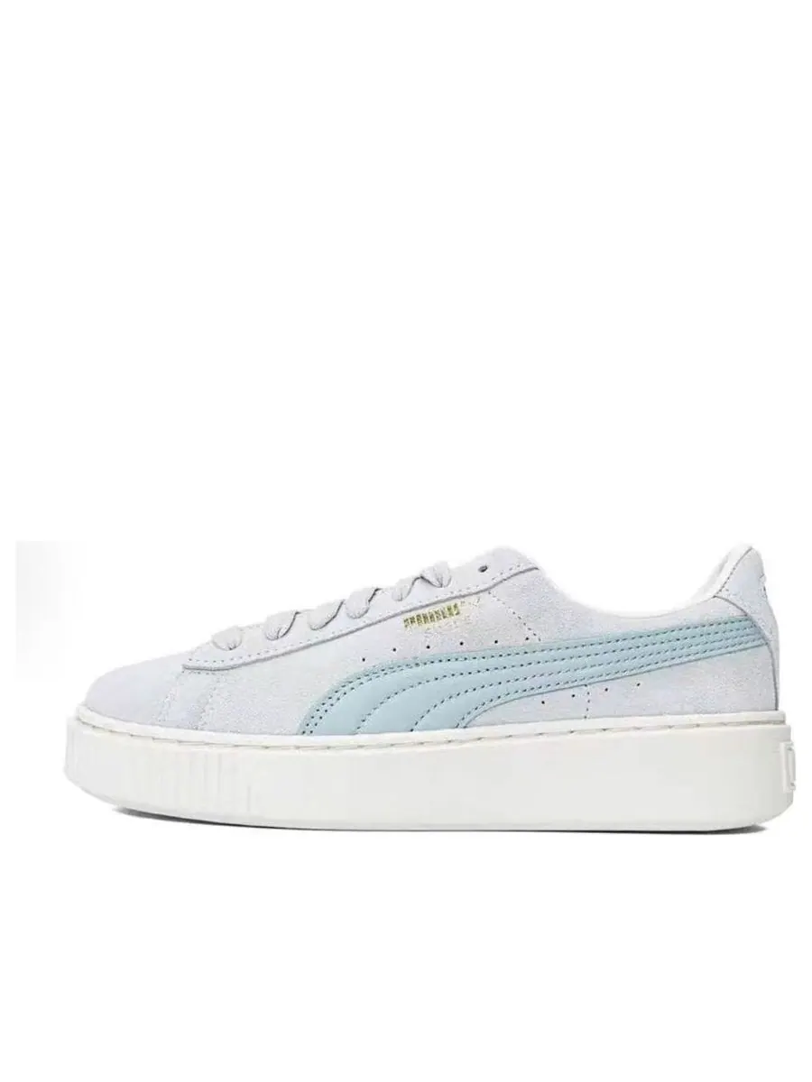 Кроссовки (WMNS) PUMA Suede Platform Core 'Grey Blue' — изображение 1 из 1, серый