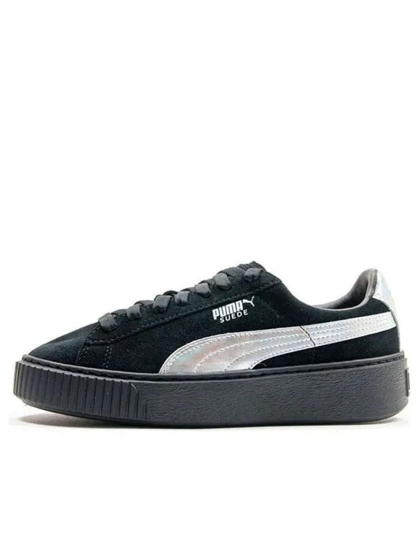 Кроссовки suede platform 'black/silver' Puma — изображение 1 из 4, черный