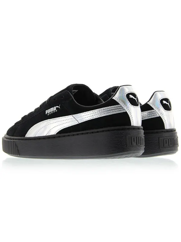 Кроссовки suede platform 'black/silver' Puma — изображение 3 из 4, черный