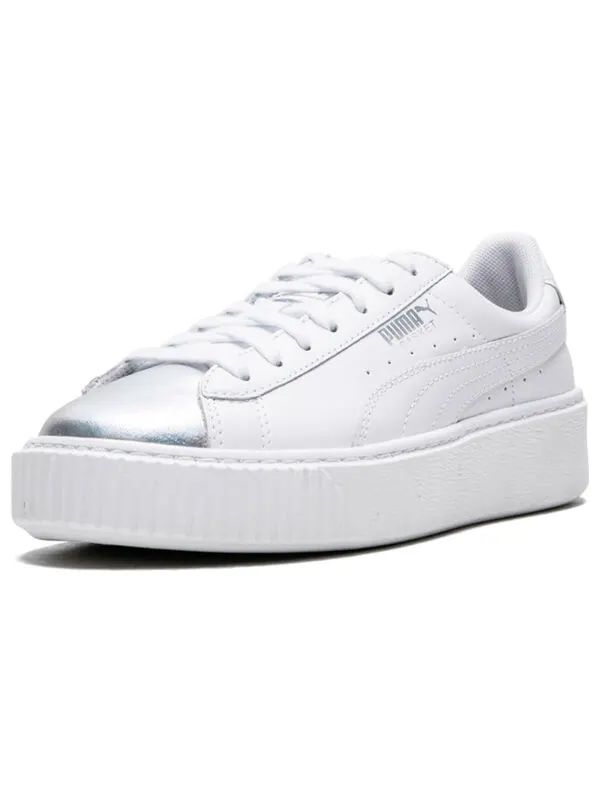 Кроссовки suede platform white/silver Puma — изображение 2 из 4, белый