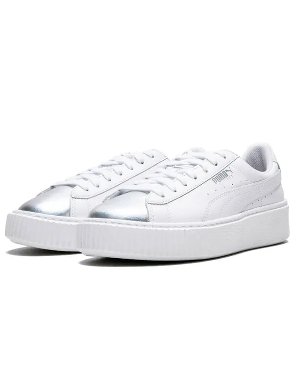 Кроссовки suede platform white/silver Puma — изображение 3 из 4, белый