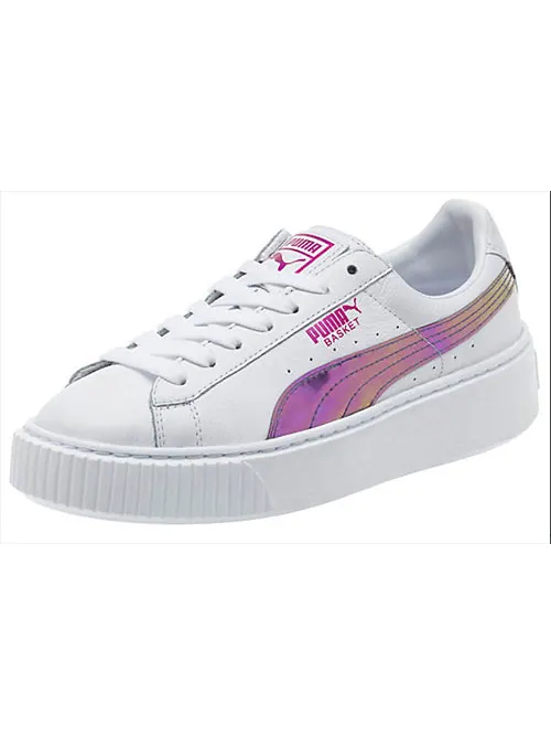Кеды PUMA Basket Platform Rainbow 'White' — изображение 2 из 2, белый