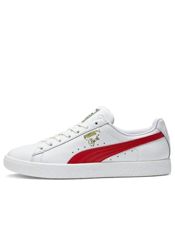 Кроссовки clyde core leather foil 'white cherry' Puma — изображение 1 из 3, белый/красный