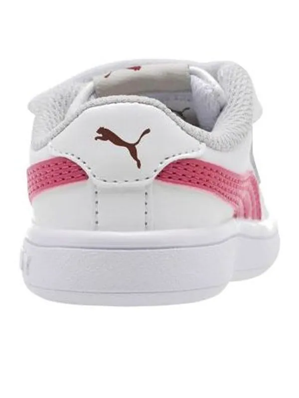 Кроссовки smash v2 infant 'white magenta haze' Puma — изображение 3 из 4, белый/серый/красный