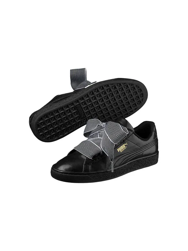 Кроссовки enzobasket heart black/gold Puma — изображение 2 из 4, черный/золотистый