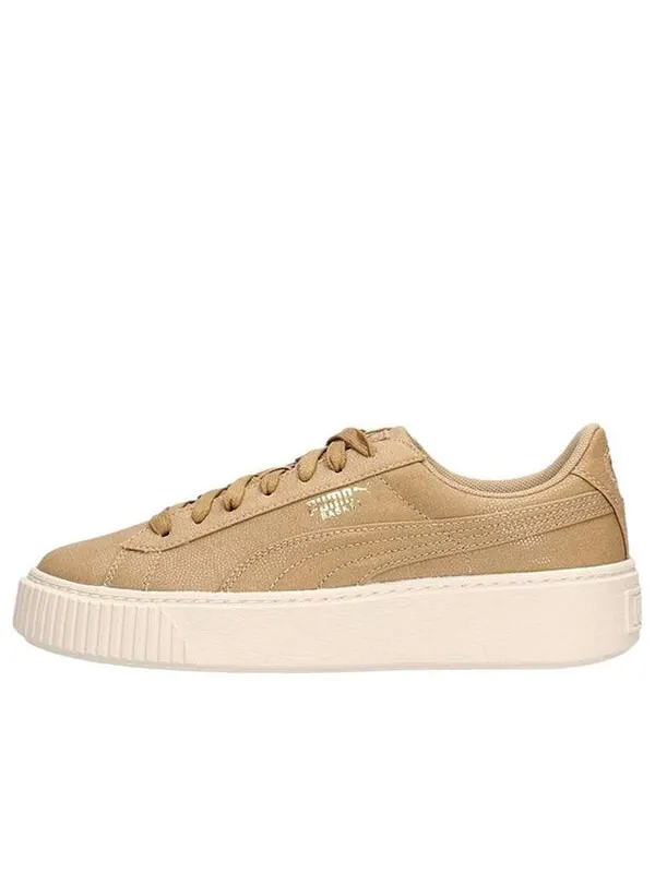 Кроссовки basket platform cv 'wheat white' Puma — изображение 1 из 4, белый