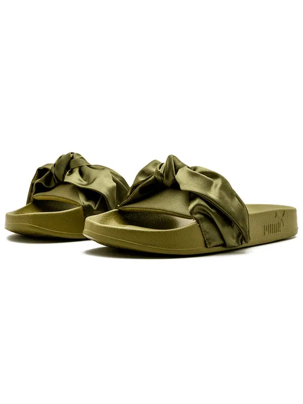 Тапочки fenty x bow slide 'olive' Puma — изображение 2 из 4, коричневый