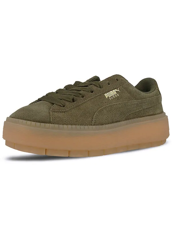 Кроссовки suede platform trace 'olive night' Puma — изображение 3 из 4, оливковый зеленый