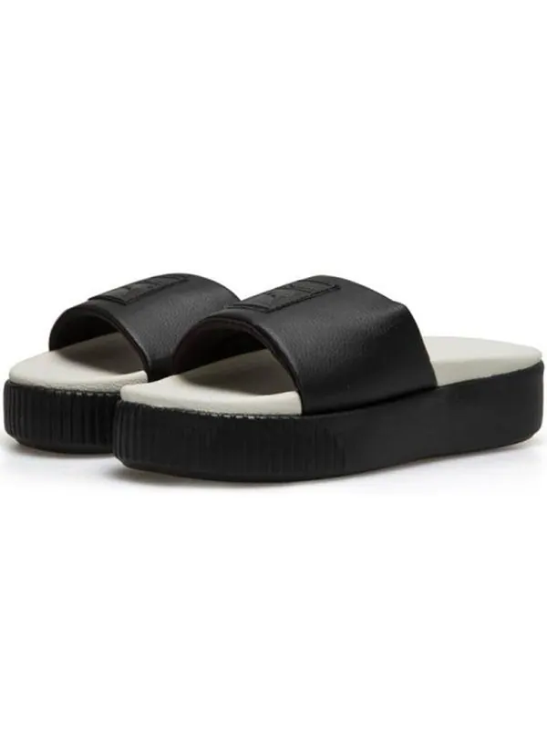 Тапочки platform slide 'black whisper white' Puma — изображение 4 из 4, черный