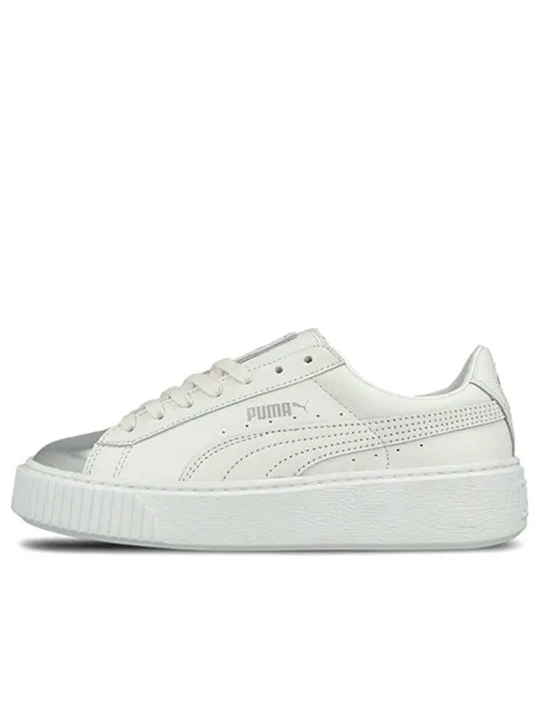 Кроссовки basket skate shoes 'white silver' Puma — изображение 1 из 4, белый/серебристый