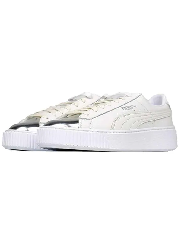 Кроссовки basket skate shoes 'white silver' Puma — изображение 3 из 4, белый/серебристый