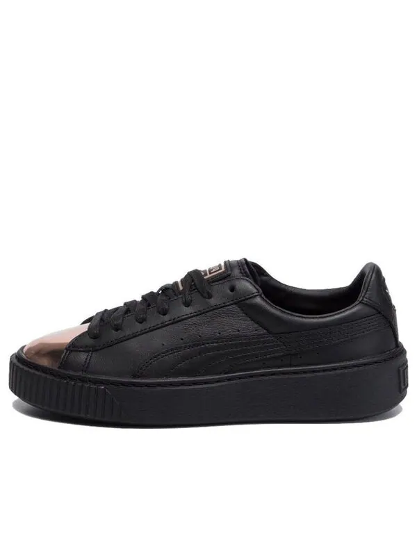Кроссовки basket platform metallic 'black rose gold' Puma — изображение 1 из 4, черный