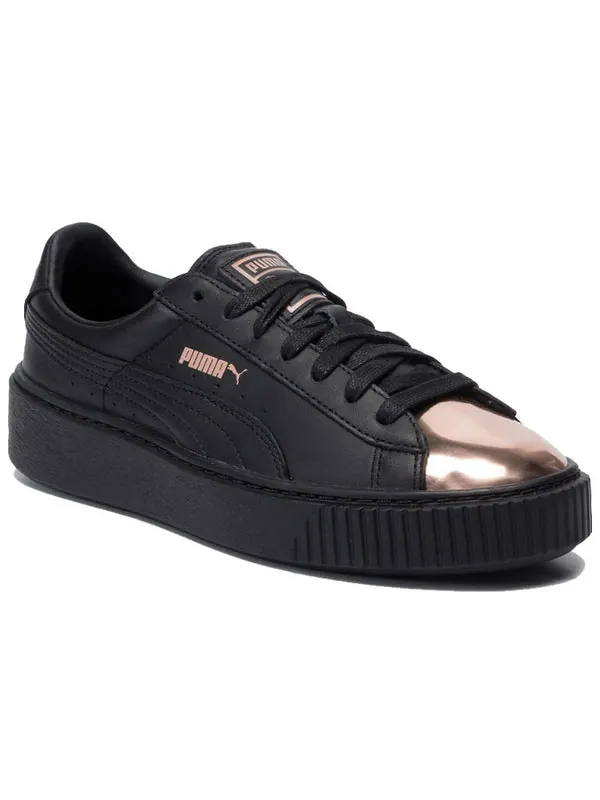 Кроссовки basket platform metallic 'black rose gold' Puma — изображение 2 из 4, черный