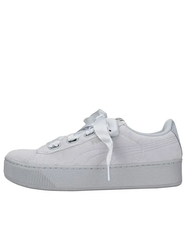 Кроссовки vikky platform ribbon grey/white Puma — изображение 1 из 4, серый/белый