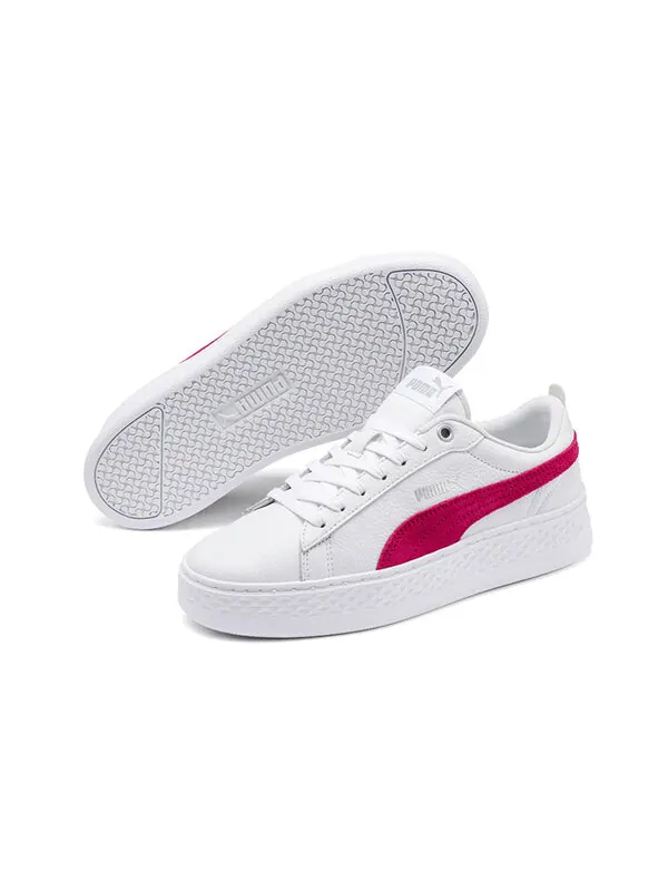 Кроссовки smash platform leather 'white bright rose' Puma — изображение 3 из 4, белый/красный