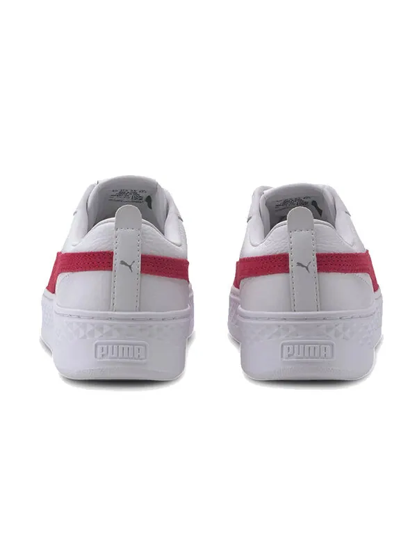 Кроссовки smash platform leather 'white bright rose' Puma — изображение 4 из 4, белый/красный