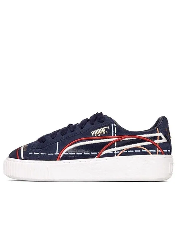 Кроссовки suede platform courture 'blue red' Puma — изображение 1 из 3, синий/красный