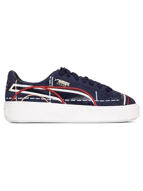 Кроссовки suede platform courture 'blue red' Puma — изображение 2 из 3, синий/красный