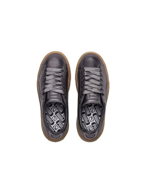 Кроссовки basket platform luxe 'silver' Puma — изображение 4 из 4, серебряный
