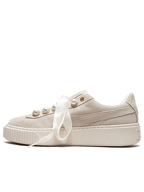 Кроссовки suede platform bling 'beige' Puma — изображение 1 из 4, белый