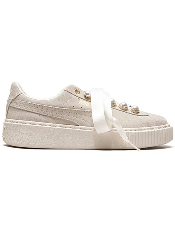 Кроссовки suede platform bling 'beige' Puma — изображение 2 из 4, белый