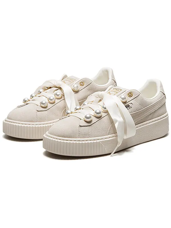 Кроссовки suede platform bling 'beige' Puma — изображение 3 из 4, белый