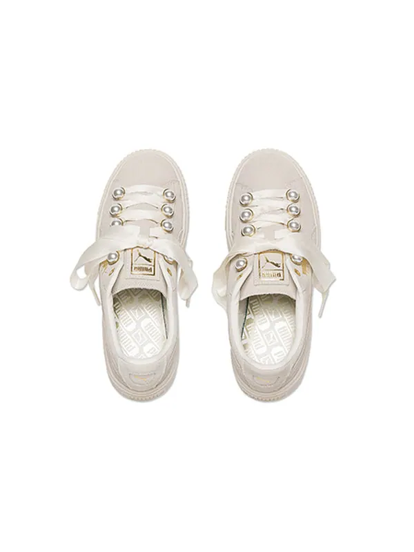 Кроссовки suede platform bling 'beige' Puma — изображение 4 из 4, белый
