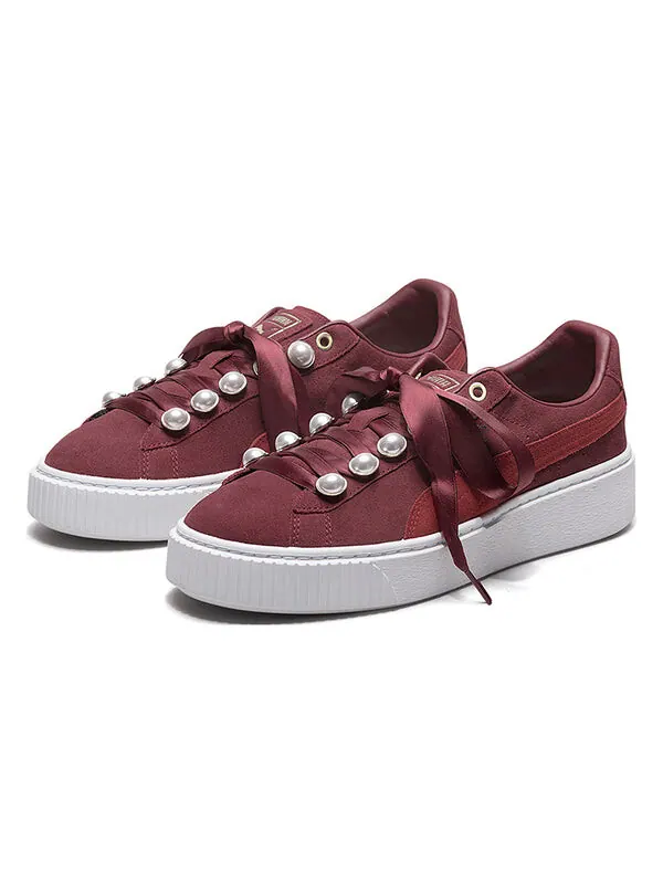 Кроссовки suede platform bling 'red' Puma — изображение 3 из 4, красный
