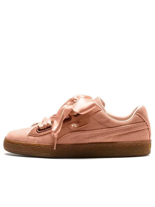 Кроссовки basket heart corduroy 'pink brown' Puma — изображение 1 из 4, розовый/коричневый