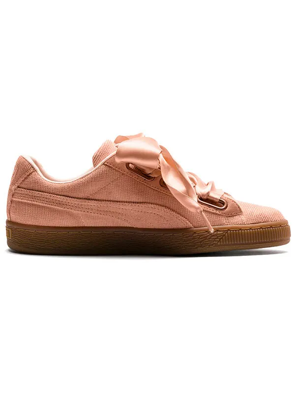 Кроссовки basket heart corduroy 'pink brown' Puma — изображение 2 из 4, розовый/коричневый