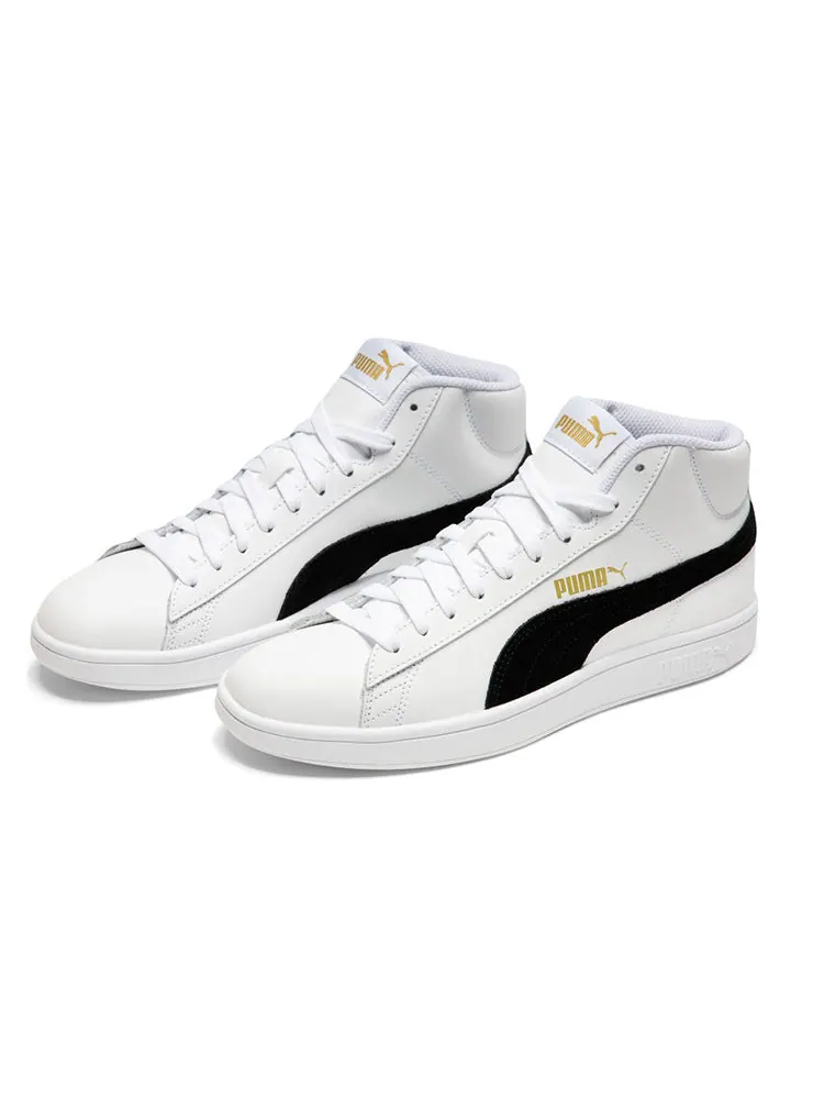 Кеды PUMA Smash v2 Mid 'White Black' — изображение 3 из 6, белый
