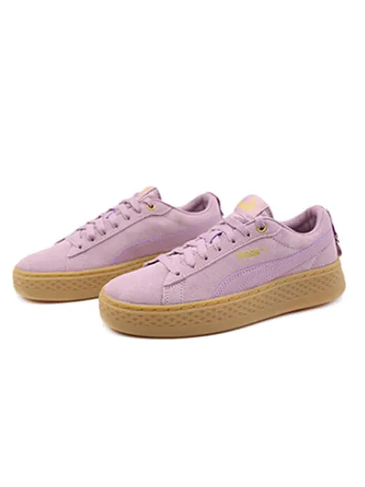 Кроссовки smash platform frill sneaker low damen lila braun Puma — изображение 3 из 4, розовый