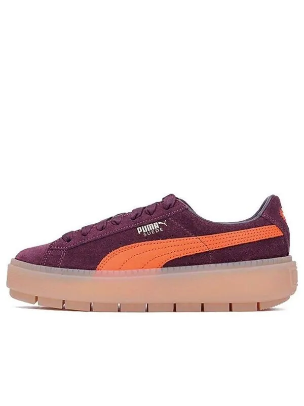 Кроссовки suede platform trace 'winetasting flame' Puma — изображение 1 из 4, винный красный/оранжевый