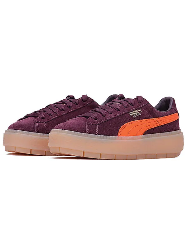 Кроссовки suede platform trace 'winetasting flame' Puma — изображение 3 из 4, винный красный/оранжевый