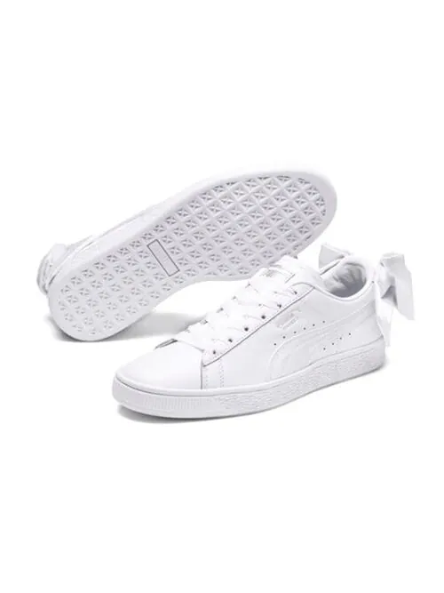 Кроссовки basket bow triple white leather Puma — изображение 2 из 4, белый
