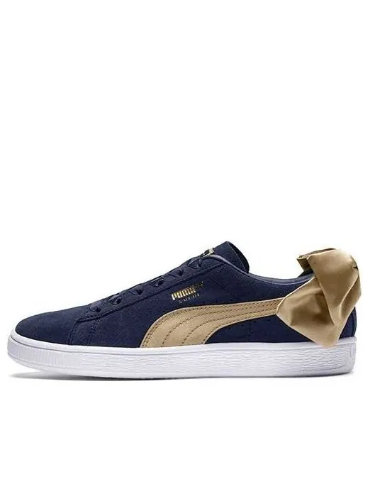 Кроссовки suede bow varsity 'peacoat' Puma — изображение 1 из 4, синий