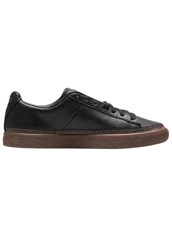 Кроссовки basket stitched low-top sneakers black/brown Puma — изображение 2 из 4, черный/коричневый
