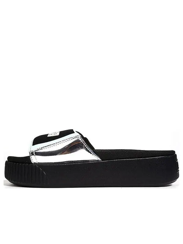 Тапочки platform slide tz metallic wns 'silver' Puma — изображение 1 из 4, черный