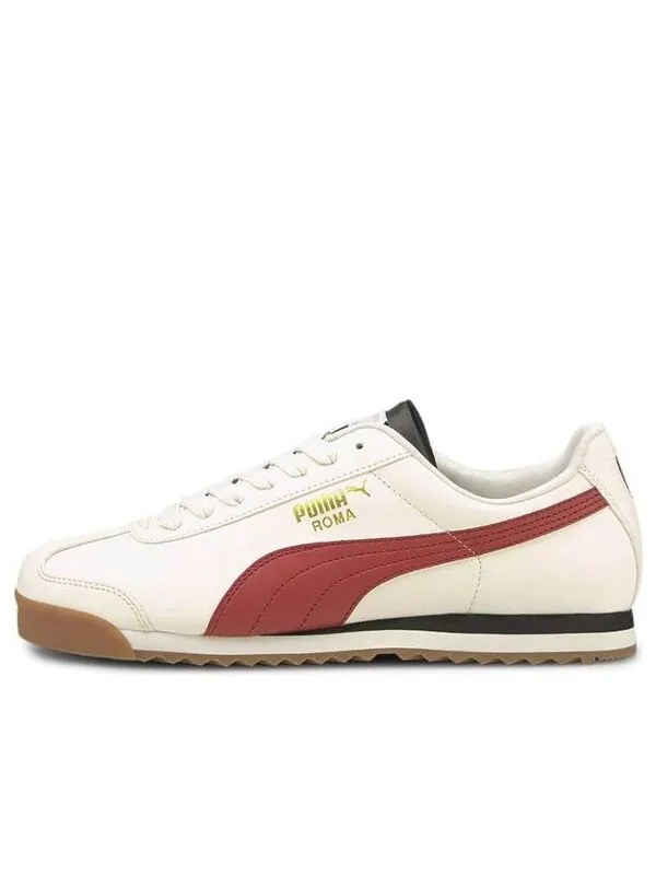 Кроссовки roma basic + 'ivory glow intense red' Puma — изображение 1 из 4, слоновая кость/красный