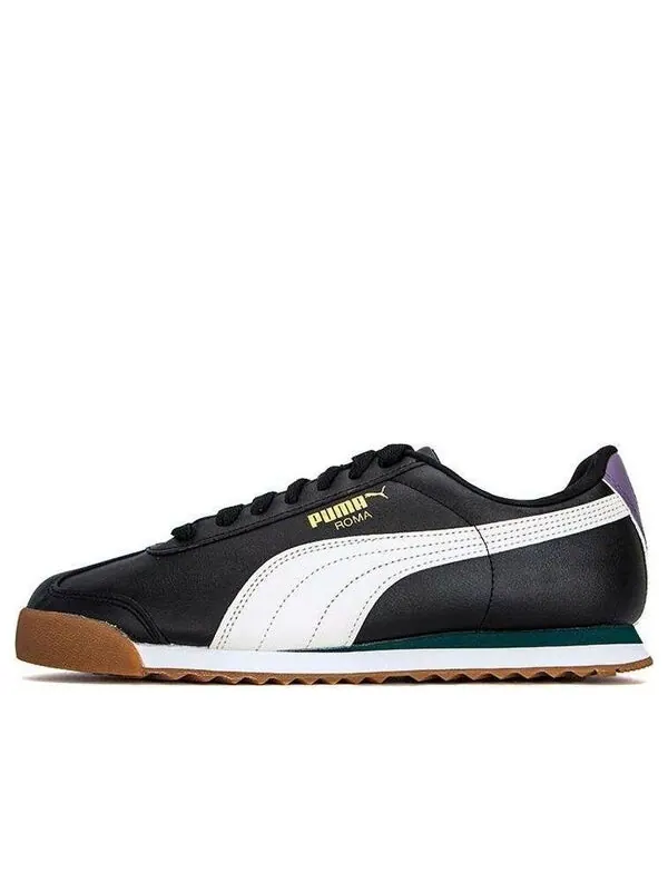 Кроссовки roma basic plus 'white varsity green' Puma — изображение 1 из 4, черный/белый/фиолетовый