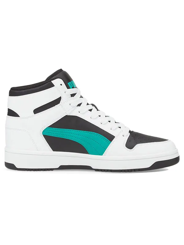 Кроссовки rebound layup mid-top black/white/green Puma — изображение 2 из 4, белый