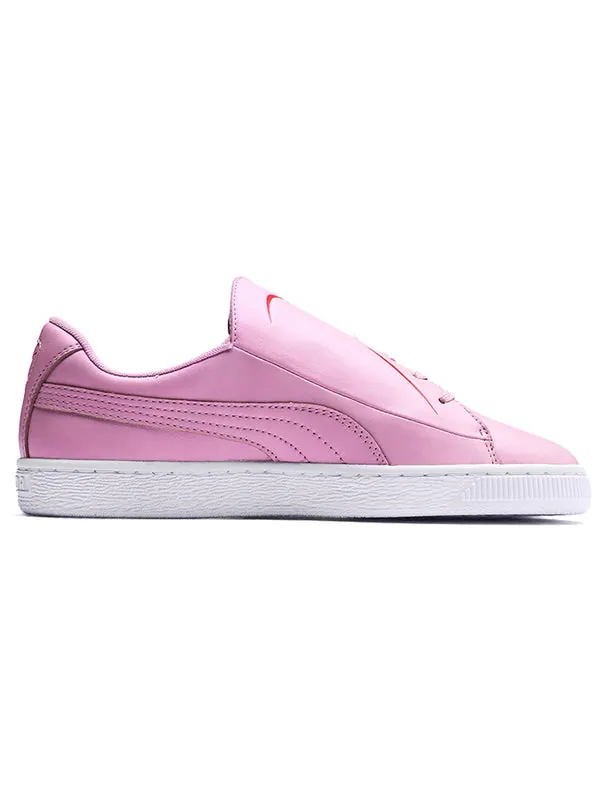 Кроссовки basket crush emboss 'pale pink' Puma — изображение 2 из 4, розовый/белый/красный