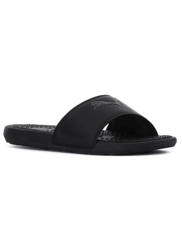 Тапочки cool cat sport glitter slipper black/silver Puma — изображение 3 из 4, черный/серебристый