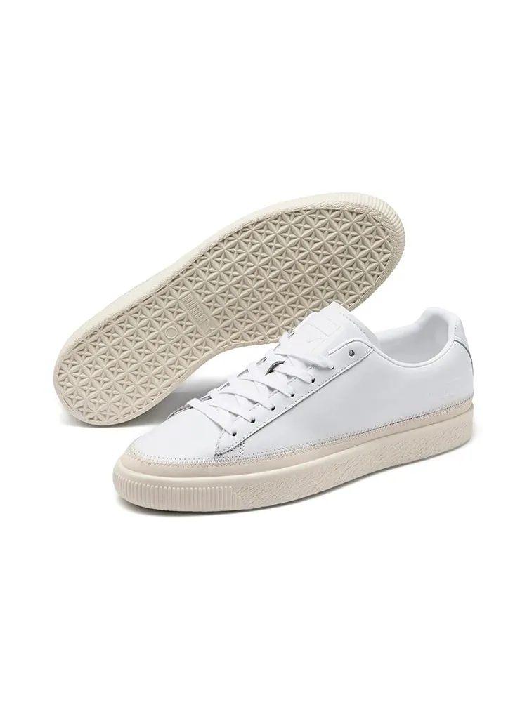 Кеды PUMA Basket Trim Prm Retro Low Tops Casual Skateboarding Shoes Unisex White — изображение 6 из 7, белый